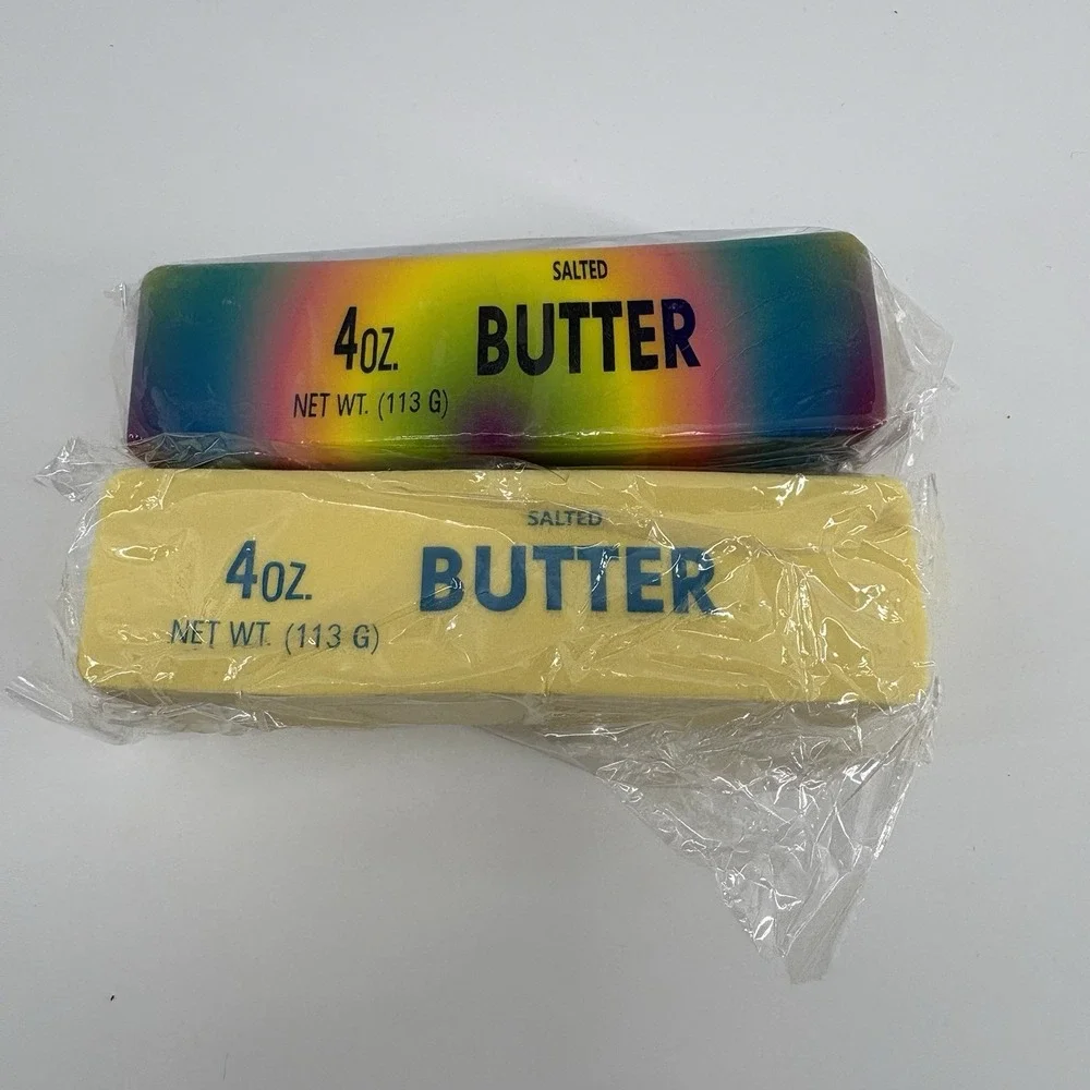 Lot Of 2 (1) Rainbow &‎ (1) Yellow Butter Squishy Toys Soft Slow Rising
